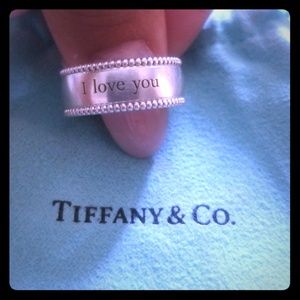 Beaded edge Tiffany & Co I Love You ring